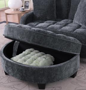 Sofá <span class=keywords><strong>Cama</strong></span> <span class=keywords><strong>Chaise</strong></span> <span class=keywords><strong>Longue</strong></span> Cuadrado de Dos Plazas con Almacenamiento, Diseño Moderno, Espuma Duradera, Ecológico, Negro, Mueble para Sala de Estar - Product Image 5