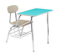 En acier inoxydable secondaire étudiant chaise de bureau bureau avec chaise