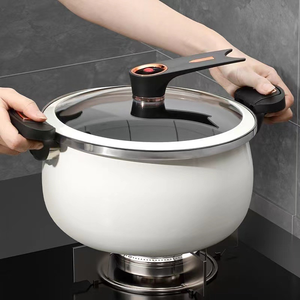 Nouvelle Cocotte à Soupe Grande Capacité, Compatible Induction et Gaz, Revêtement Antiadhésif en Pierre Médicale, Marmite à Pression en Fonte - Product Image 1