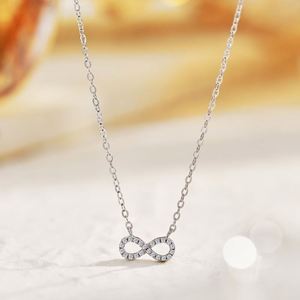 Collar con Colgante Infinito Número 8 de Plata de Ley 925 con Circonita 5A, Diseño Minimalista, Sin Deslustre, Sin Pedido Mínimo, Venta Caliente Dylam - Product Image 4