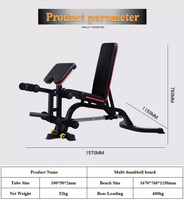 Banc de musculation pliable et réglable multifonctionnel avec haltères et plaques de poids – Équipement de gym pour entraînement de force, en métal durable, sûr et stable