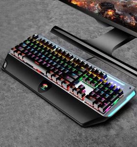 คีย์บอร์ดเกมมิ่งแบบมีสาย RGB 104 ปุ่ม ขายส่ง USB 2.0 ไฟแบ็คไลท์ LED คีย์บอร์ดระดับมืออาชีพ รูปแบบภาษาอังกฤษ โครงสร้างโลหะ - Product Image 2