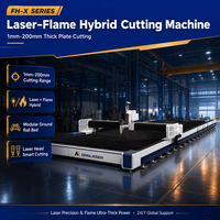 Découpeuse hybride laser fibre et flamme CNC grand format 14x3m pour métaux avec système Cypcut et garantie 3 ans