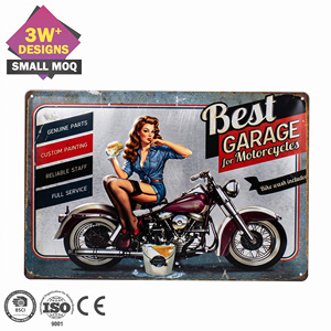 Décoration artisanale personnalisée, Plaque en fer et tôle métallique vintage de haute qualité, Panneau rétro pour <span class=keywords><strong>garage</strong></span> moto et maison, Peinture sur fer - Product Image 1