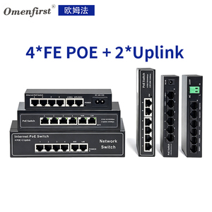 Switch PoE 6 ports direct usine avec 4 ports PoE et 2 ports Uplink 10/100 Mbps non géré IEEE 802.3af/at pour caméra IP et système de vidéosurveillance - Product Image 1