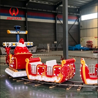 Train miniature de Noël en plein air sur rail, jouet électrique Père Noël pour parc d'attractions, en promotion