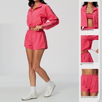 Ensembles de sport pour femmes ARCHNANO, 2 pièces, veste courte zippée, shorts de cycliste, tenues personnalisées avec logo, vêtements de fitness, vêtements de sport