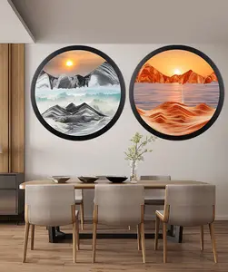 Home Decoration Wall Mount Hourglass Landscape Move Sand Art Picture