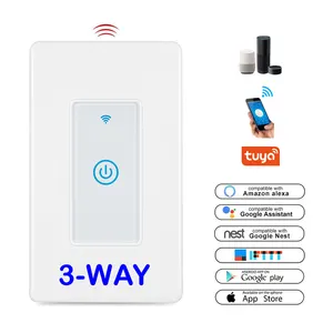 LEDEAST DS-123 Vida Inteligente EUA 1 Gang Touch Light Switch Funciona Com Alexa Google 3way 2 way interruptor inteligente