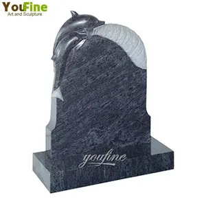 Personalizzabile formato nero granito delfino a buon mercato headstones per tombe