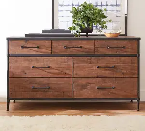 Offre Spéciale moderne américain Design commode poitrine Table luxe chambre meubles ensembles Juno récupéré bois 7 tiroirs commode
