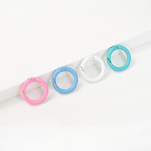 रंगीन मेटल ओ रिंग स्प्रिंग क्लैस्प खुलने योग्य गोल क्लिप्स हुक डॉग चेन DIY आभूषण बकल कनेक्टर - Product Image 4