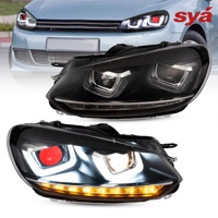 Phares LED SYA pour Golf 6 MK6 2010-2014 Modèles Halogènes (SAUTÉE DE LA CATÉGORIE FTT GTI/R) Mise à niveau vers des ampoules Demon Eyes, ampoules non incluses