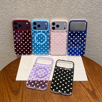 Coque de téléphone magnétique transparente colorée à pois IMD pour iPhone 18 Pro Max 15 16 17 18 Pro, coque de téléphone fantaisie et mignonne pour femmes