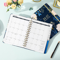 Buku Agenda Diary Happy Planner yang Dapat Disesuaikan, Jadwal Mingguan dan Bulanan dengan Stiker Tab Kantong Kertas Gratis