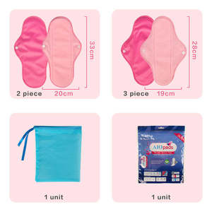Kits menstruels réutilisables AIO en polaire super absorbante et imperméable, doux au toucher, avec <span class=keywords><strong>programmes</strong></span> d'assistance, protège-slips et ensembles hygiéniques - Product Image 3