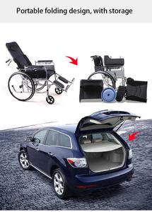 Silla de ruedas reclinable portátil plegable para ancianos con discapacidad - Product Image 6