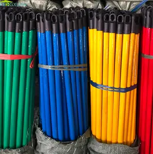 Grosir warna murni PVC dilapisi kayu putih sapu pegangan tongkat pel untuk ruang bersih dari Cina