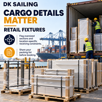 DK SAILING - Aménagements de vente au détail - Expédition de la Chine vers la France - Fret maritime FCL - Conteneurs 20 pieds, 40 pieds, 40HQ - Livraison porte-à-porte pour les chaînes de magasins