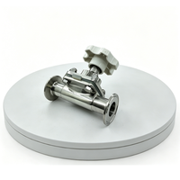 Vanne à diaphragme à commande manuelle à installation rapide de type Tri-Clamp en acier inoxydable 316L de qualité sanitaire