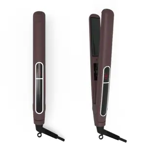 China Supplier Coffee Mini Portable Professional hair Straightening Digital Tube Display Flat Plate Hair Straightener