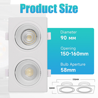 Fabricant de modules de spots encastrés à tête simple ou double GU10, luminaire réglable à LED, grille de plafond, boîtier de spot encastré
