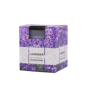 Nuovo Design elegante stile decorazione della casa 150g di soia profumata scatola di cera candela OEM-lavanda fragranza