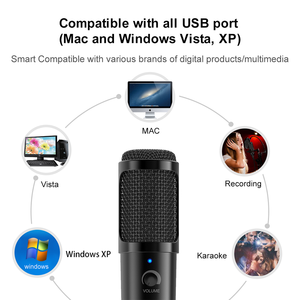 DM18 profesional USB recargable condensador PC micrófono Kit con cable para teléfono móvil Vlogging transmisión <span class=keywords><strong>Youtube</strong></span> grabación - Product Image 6