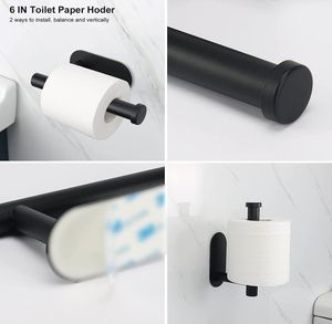 El juego de <span class=keywords><strong>accesorios</strong></span> de <span class=keywords><strong>baño</strong></span> de 5 piezas incluye una <span class=keywords><strong>roca</strong></span> de toalla autoadhesiva de 16 "+ soporte de papel higiénico + 3 <span class=keywords><strong>accesorios</strong></span> de ganchos multifuncionales - Product Image 4