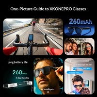 Lunettes intelligentes avec caméra XKonePRO pour les sports de plein air, capture de photos, traduction vocale IA, audio Bluetooth