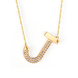 Collar con Colgante de Letra <span class=keywords><strong>M</strong></span> de Alta Calidad, Inicial del Alfabeto, Acero Inoxidable, Collares de Concha Negra para Mujer - Product Image 4