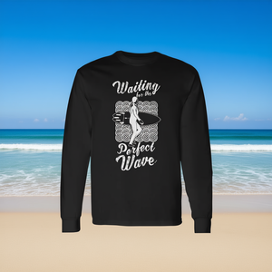 T-shirt à manches longues avec citation sur le surf et la vague parfaite - Product Image 3