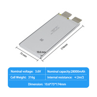 Batterie polymère au lithium 3.6v 28000mAh 7C 28AH Batterie Lipo Nmc Batterie de cellule semi-solide en pochette