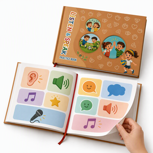 Libro Educativo <span class=keywords><strong>de</strong></span> Escucha y Habla, Tapa Dura, Cosido con Hilo, Abierto Plano, con Marcapáginas <span class=keywords><strong>de</strong></span> Cinta, Impresión Personalizada para Entrenamiento en Inglés - Product Image 1