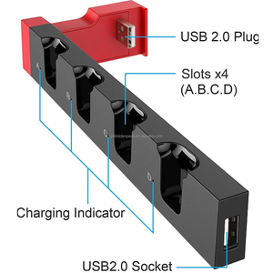 PG-9186 pour Nintendo pour Switch OLED Support de charge <span class=keywords><strong>Dock</strong></span> de chargeur à 4 emplacements pour Joycons Matériau plastique durable - Product Image 4