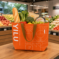 Sac de courses réutilisable personnalisé en RPET blanc, sac fourre-tout pour vêtements et épicerie, avec longues poignées, écologique, recyclable, avec logo imprimé