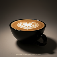 Mug à café en céramique noire de qualité supérieure 350 ml Grande capacité Tasse en grès pour l'art du latte Espresso et le thé de l'après-midi