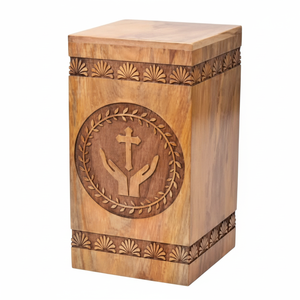 Vente en gros d'urnes funéraires modernes en bois faites à la main urnes funéraires décoratives pour hommes et femmes à bas prix - Product Image 1