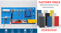 Kit Papan Pegboard Logam dengan Pengait Papan Peg, Panel Alat Desktop Tugas Berat, Organizer Dinding untuk Rumah dan Garasi |   Workshop