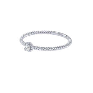 14K oro sólido Natural redondo brillante corte diamante lujo solitario anillo IGI certificado - Product Image 2
