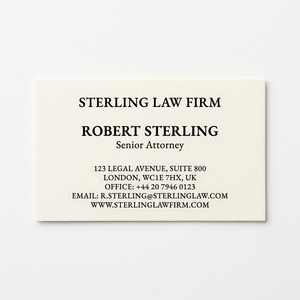 Tarjetas de Visita Personalizadas con Relieve a Color, Papel de Arte de 400g, Impresión Offset para Abogados - Product Image 1