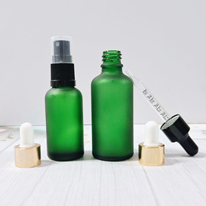 Sale Creative Green Frosted Custom Cosmetic Glass Dropper <b>Bottle</b> For Hair Oil Fancy Olive Oil 5ml <b>10ml</b> 15ml 20ml 30ml 50ml 100ml - Product Image 3