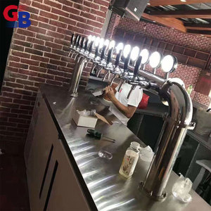 ตู้ทาวเวอร์เบียร์รูปตัวยูสีเงิน10ก๊อกสำหรับร้านอาหารโรงแรมพร้อมไฟ LED - Product Image 4