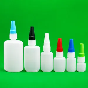 Nhà máy trực tiếp bán 5ml 10ml 20ml 28ml 50ml 100ml siêu keo chai nhựa cyanoacrylate dính chai W Twist cap + ống nhỏ giọt - Product Image 1