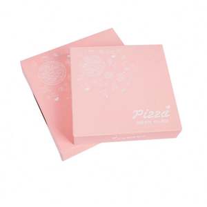 Boîte à pizza noire personnalisée de 15 pouces avec feuille chauffante blanche UV Advantage, papier rose gaufré imprimé en Italie, usage industriel - Product Image 2