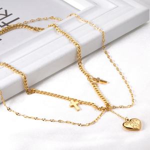 Collier superposé pour femme en plaqué or 18 carats PVD, motif coquillage, conque, lune, cœur, étoile, chaîne d'été, pendentif, bijoux de haute qualité - Product Image 5