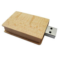 Venta al por mayor de madera USB flash drive logotipo personalizado forma de libro Memory Sticks promoción regalo grabado logotipo libro de madera USB Stick