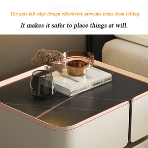 Chevets modernes <span class=keywords><strong>de</strong></span> luxe en cuir et métal intelligent, tables <span class=keywords><strong>de</strong></span> <span class=keywords><strong>chevet</strong></span> en bois massif, <span class=keywords><strong>table</strong></span> d'appoint avec haut-parleurs - Product Image 4