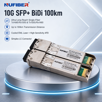 Module transceiver optique WDM 10G SFP+ BiDi 100 km de portée, duplex LC 1490 nm/1550 nm, DDM DOM, hot-pluggable, commercial et industriel