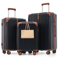 En stock aux États-Unis, livraison gratuite, ensemble de bagages de voyage premium en ABS 3 pièces, 20, 24 et 28 pouces, support du dropshipping